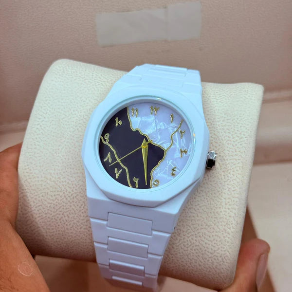 White Aura Watch – Marble Dial Edition