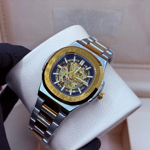 Luxury Automatic Skeleton Watch – Blue Dial (PP Inspired)