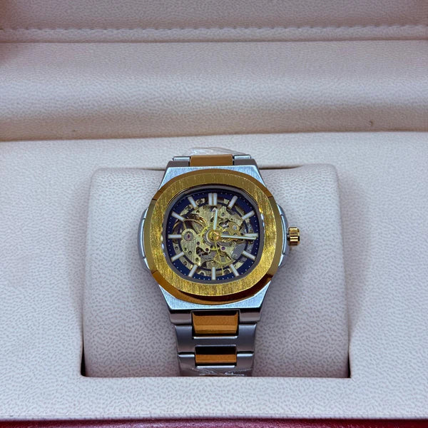 Luxury Automatic Skeleton Watch – Blue Dial (PP Inspired)