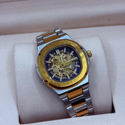 Luxury Automatic Skeleton Watch – Blue Dial (PP Inspired)