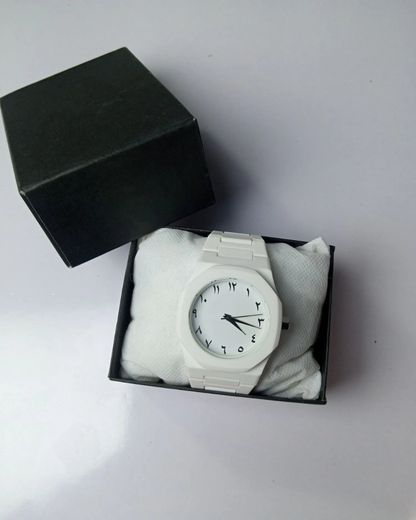 White Arabic Aura Men's Watch