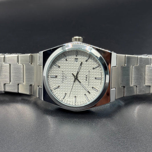 PRX-Style White Dial Watch – Silver Bracelet